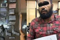 Kolase foto barang bukti yang berhasil disita polisi dan pengacara S yang ditetapkak tersangka | Dok. Polres Metro Jakarta Pusat.