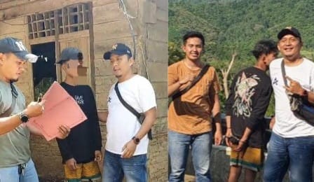 Kolase foto saat tersangka ditangkap Satreskrim Polres Pringsewu, Sabtu 26 April 2025 | Dok. Humas Polres Pringsewu.
