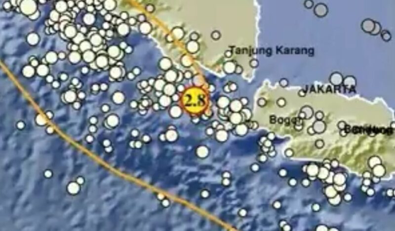 Titik gempa yang mengguncang Tanggamus, Senin 28 April 2025, dinihari tadi | Dok. BMKG.