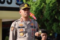Kapolres Tanggamus AKBP Rahmad Sujatmiko saat memimpin apel di Mapolres setempat, Senin 28 April 2025 | Dok. Humas Polres Tanggamus.