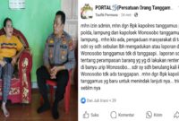 Kolase foto, Kapolsek Wonosobo Polres Tanggamus Iptu Tjasudin saat sambang ke rumah kediaman Suherni korban dugaan perampasan dan postingan akun diduga suami Suherni | Dok. Humas Polres Tanggamus.