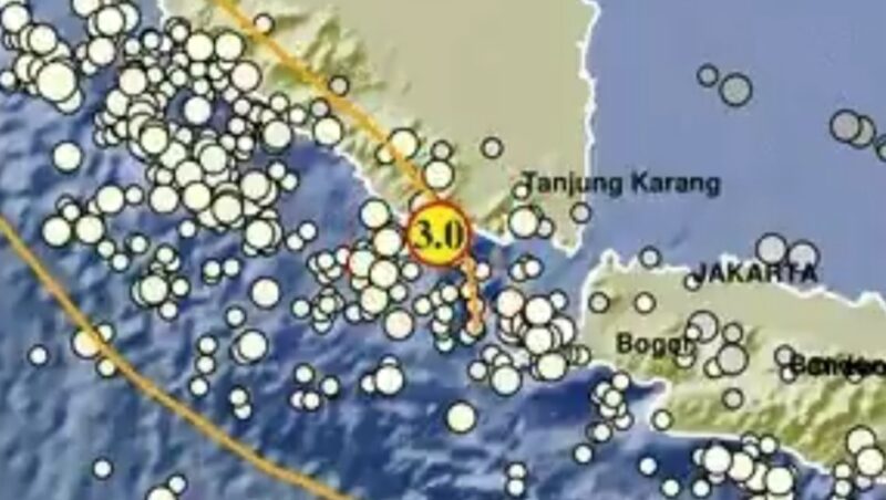 Gempa di Tanggamus yang tercatat BMKG, Kamis 3 April 2025 sore | Dok. BMKG.