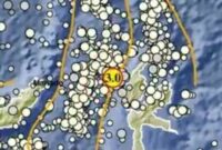 Titik Gempa di Halmahera Barat, Maluku Utara, pada Jumat 4 April 2025 pukul 18.17 WIB | Dok. BMKG.