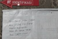 Tulisan Korban Gantung Diri Pringsewu yang beredar di Media Sosial |