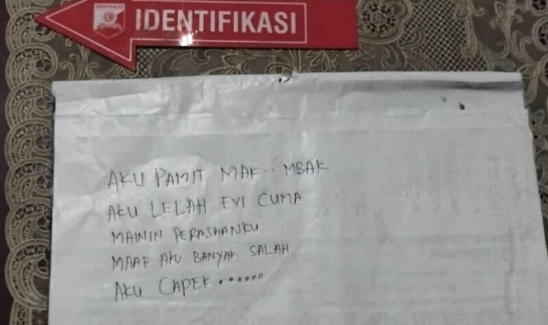 Tulisan Korban Gantung Diri Pringsewu yang beredar di Media Sosial |
