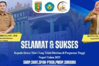 Flyer ucapan lolos jalur SNBP, SNBT, SPAN-PTKIN, PMDP, hingga SIMAMA, SMAN 1 Kota Agung Tanggamus | Dok. SMAN 1 Kota Agung.