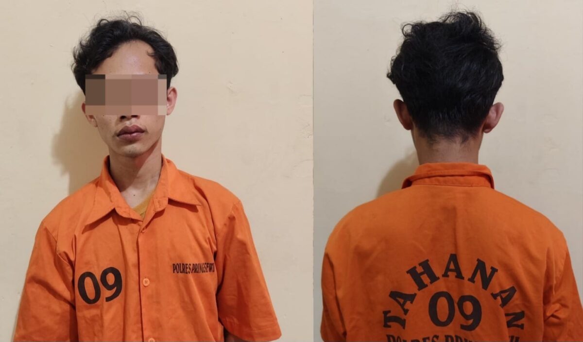 Tersangka AAS asal Tanggamus setelah ditangkap Polres Pringsewu | Dok. Humas Polres Pringsewu.