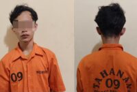 Tersangka AAS asal Tanggamus setelah ditangkap Polres Pringsewu | Dok. Humas Polres Pringsewu.