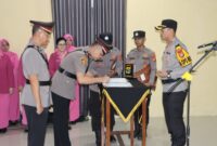 Pelaksanaan sertijab sejumlah pejabat di Polres Pringsewu, Rabu 7 Mei 2025 | Dok. Humas Polres Pringsewu.