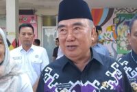 Bupati Tanggamus Moh. Saleh Asnawi saat memberikan keterangan pers usai meninjau Puskesmas Kota Agung, Rabu 7 Mei 2025 | Herdi/Media Prioritastv.com.