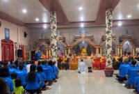 Pelaksanaan Ibadah Waisak di Vihara Dharma Agung, Kota Agung, Tanggamus, Rabu 14 Maret 2025 | Herdi/Media Prioritastv.com.