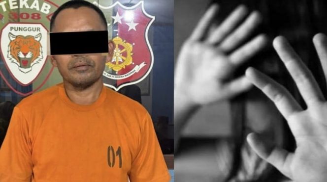 Kolase foto tersangka MJ yang berhasil ditangkap polisi, Kamis 22 Mei 2025 dan ilustrasi pencabulan anak dibawah umur |