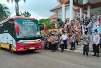 Pelepasan 19 Jamaah Calon Haji Tanggamus Kloter 56 di Jalan Depan Sekretariat Pemkab Tanggamus, Minggu 25 Mei 2025 | Herdi/Media Prioritastv.com.