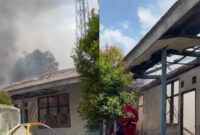 Kolase foto kebakaran bekas gedung TK Rafi di Pekon Kota Dalom, Gisting, Tanggamus, Rabu 28 Mei 2025 | Dok. Tangkapan Layar Video.
