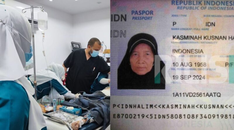 Kolase foto saat petugas medis melakukan penanganan almarhum Sagiyem Karyo Dikromo dan paspor Kasminah Kusnan Halim, setelah dinyatakan meninggal dunia.