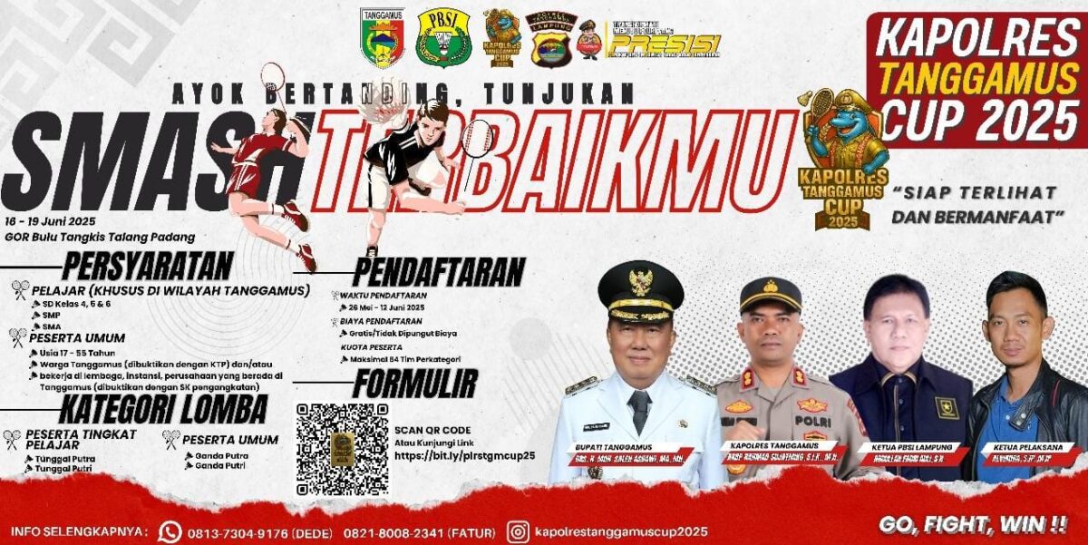 Flyer Bulu Tangkis Kapolres Tanggamus Cup 2025 | Dok. Humas Polres Tanggamus.
