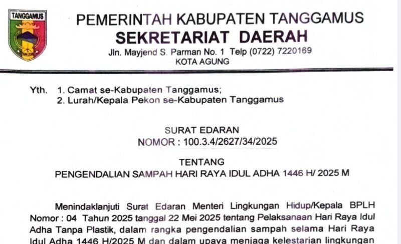 Surat Edaran Pemkab Tanggamus.