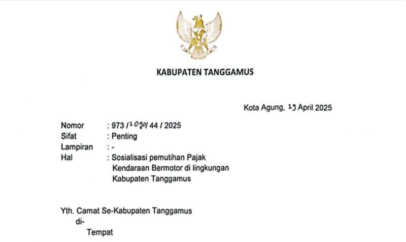 Sosialisasi Pemutihan Pajak oleh Pemkab Tanggamus | Dok. Istimewa.