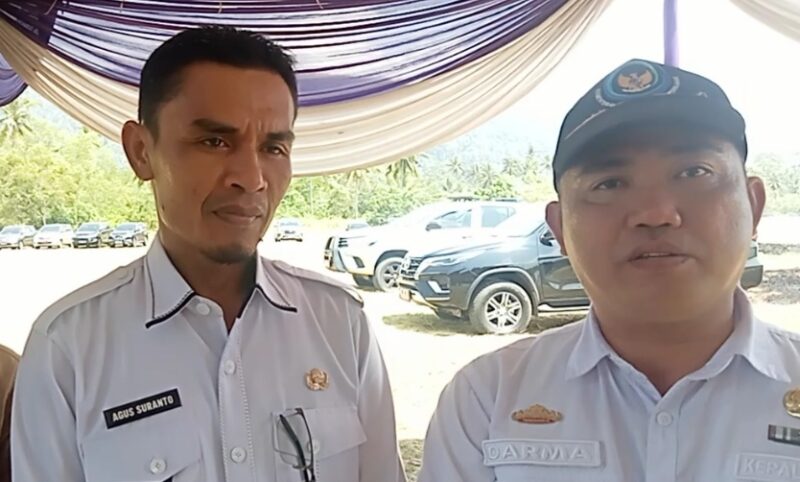 Kadis Perikanan Tanggamus Darma Setiawan saat memberikan keterangan pers usai penanaman Mangrove di Pematang Sawa, Rabu 7 Mei 2025 | Edi Hidayat/Media Prioritastv.com.