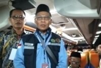 Kasi PHU Kemenag Tanggamus, Hi. Nursaad saat memberikan keterangan terkait keberangkatan Calhaj Tanggamus, Sabtu 17 Mei 2025, pagi | Herdi/Media Prioritastv.com.