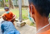Dua remaja kembar saat rekonstruksi pembunuhan santri Lampung Tengah, Rabu 21 Mei 2025 | Dok. Humas Polres Lampung Tengah.