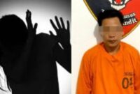 Kolase foto ilustrasi penganiayaan dan tersangka yang ditangkap polisi | Dok. Humas Polres Lampung Tengah.
