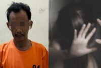 Kolase foto saat tersangka berinisial AS (44) ditangkap polisi dan ilustrasi pencabulan terhadap anak dibawah umur |