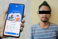 Kolase foto ilustrasi Aplikasi BRImo dan tersangka RA yang ditangkap polisi, Kamis 29 Mei 2025 |