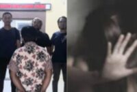 Kolase foto tersangka yang ditangkap polisi dan ilustrasi pencabulan terhadap anak di Pugung, Tanggamus |