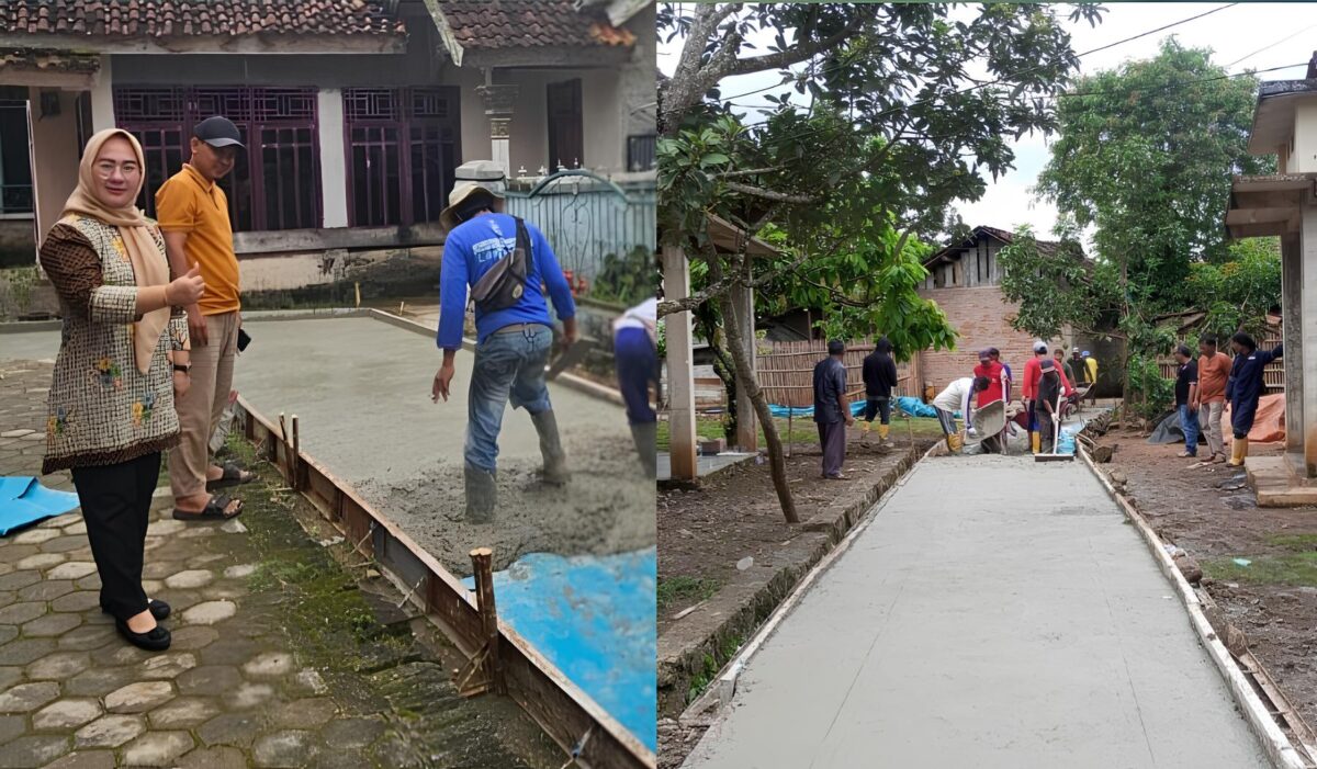 Kolase Foto saat Pengerjaan Jalan Rabat Beton. Foto : Asrul Ariski/Media Prioritastv.com