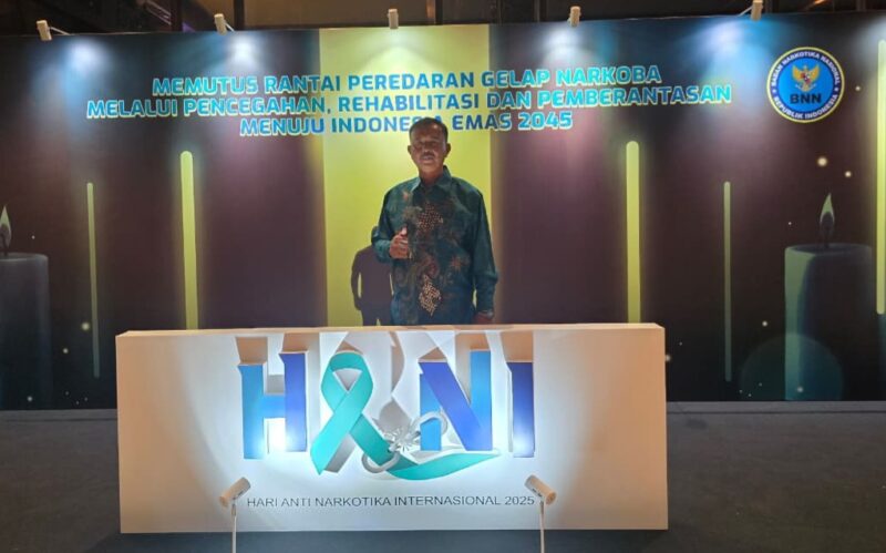 Ketua Gerakan Nasional Anti Narkotika (GRANAT) DPC Kabupaten Tanggamus Agus Ciek Yamin, S.E., saat Hadiri Undangan Kegiatan peringatan Hari Anti Narkotika Internasional (HANI) Tahun 2025 yang bertempat di Gedung Sasono Utomo TMII Komplek Taman Mini Indonesia Indah (TMII), Jl. Malaka, Ceger, Cipayung, Jakarta Timur. Foto : Asrul Ariski/Media Prioritastv.com.