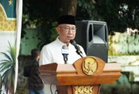 Gubernur Lampung Rahmad Mirzani Djausal saat memberikan sambutan dalam rangkaian Sholat Idul Adha di Lapangan Saburai Bandar Lampung, Jumat 6 Juni 2025 | Dok. Diskominfotik Pemprov Lampung.
