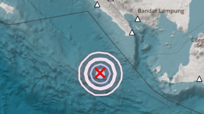 
 Titik lokasi gempa yang terjadi pada hari Rabu, 4 Juni 2025 01:42:11 WIB | Dok. Stasiun Geofisika Lampung Utara.
