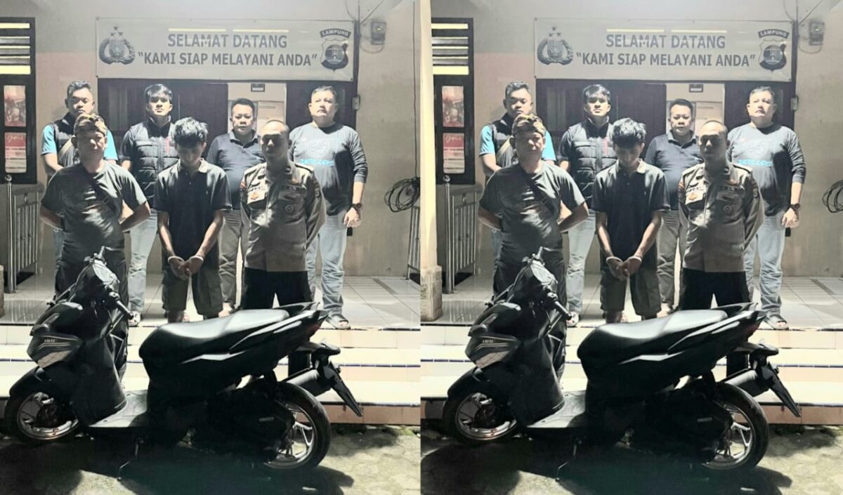 Kolase foto tersangka RK setelah ditangkap sebelum dijebloskan ke sel tahanan Polsek Pugung | Dok. Humas Polres Tanggamus.
