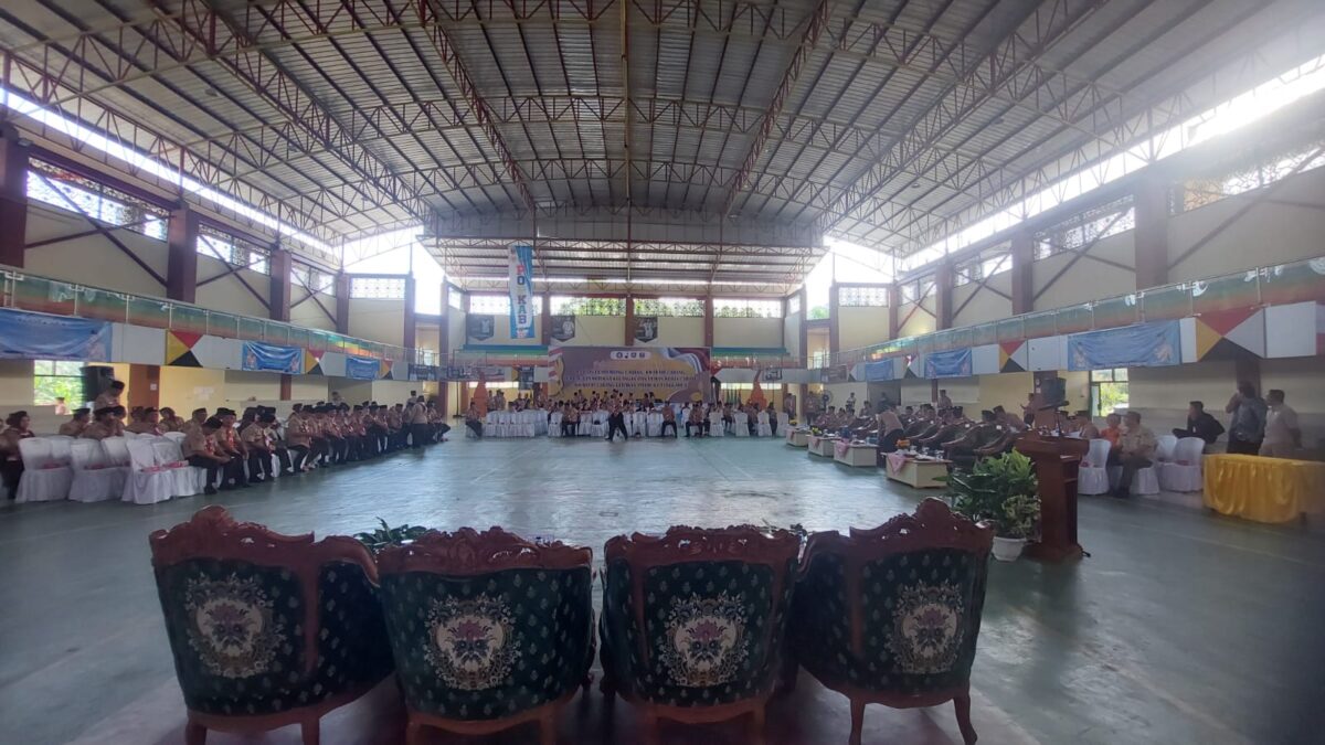 Persiapan pelaksanaan pelantikan pengurus Mabicab Tanggamus di GOR Ratu, Kota Agung, Tanggamus, Rabu 11 Juni 2025 | Herdi/Media Prioritastv.com.