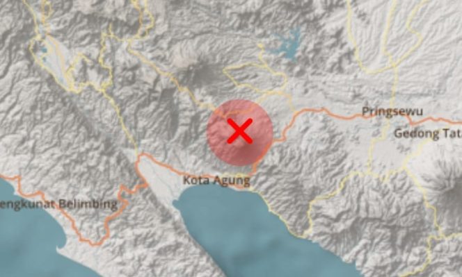 
 Tangkapan Layar Titik Koordinat Gempa.