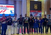 Foto bersama altet Judo Polres Tanggamus bersama pelatih, Minggu 15 Juni 2025 | Dok. Humas Polres Tanggamus.