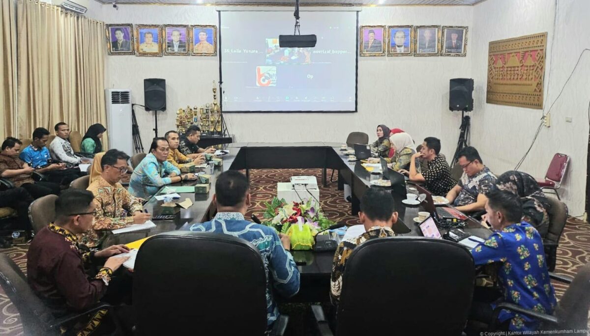 Rapat pengharmonisasian Rancangan Peraturan Daerah (Raperda) Kabupaten Tanggamus tentang Rencana Pembangunan Jangka Menengah Daerah (RPJMD) Tahun 2025–2029.