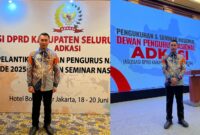 Ketua DPRD Tanggamus, Agung Setyo Utomo usai dilantik menjadi Ketua Bidang Publikasi Publik DPN  APKASI di Jakarta, Rabu 19 Juni 2025 | Ubay/Media Prioritastv.com.