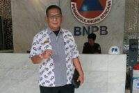 Kalak BPBD Tanggamus, Irvan Wahyudi saat berada di kantor BNPB Jakarta | Ist.