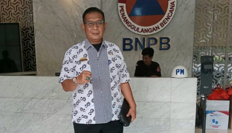 Kalak BPBD Tanggamus, Irvan Wahyudi saat berada di kantor BNPB Jakarta | Ist.