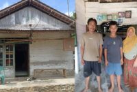 Kolase foto kediaman Arpin Azhari dan saat ia foto bersama ayah serta ibunya, Selasa 24 Juni 2025 |
