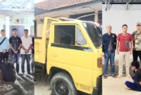 Kolase foto kedua tersangka penadahan dan truk yang berhasil ditangkap tim gabungan, Jumat 27 Juni 2025 | Dok. Humas Polres Pringsewu.