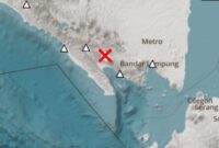 Titik gempa darat yang terjadi di Tanggamus, Minggu 1 Juni 2025 | Dok. lampung.bmkg.go.id.