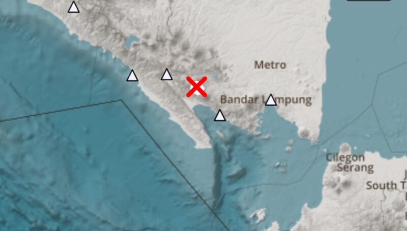 Titik gempa darat yang terjadi di Tanggamus, Minggu 1 Juni 2025 | Dok. lampung.bmkg.go.id.