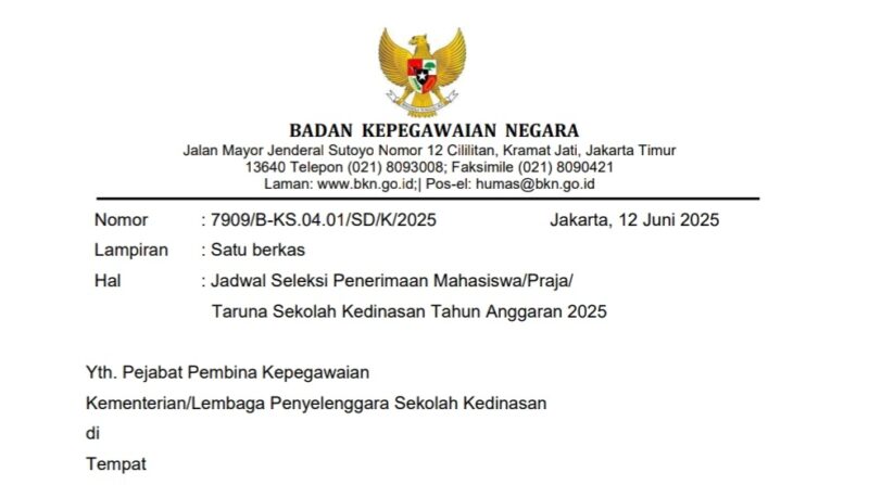 Pengumuman Sekolah Kedinasan Tahun 2025.