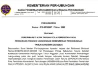 Pengumuman Pendaftaran Taruna Kemenhub 2025/2026 |