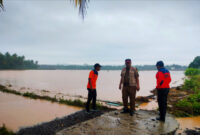Kalak BPBD Tanggamus Irvan Wahyudi saat meninjau wilayah terdampak banjir di Wonosobo, Selasa Juli 2025 | Dok. BPBD Tanggamus.
