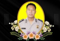 Flyer informasi meninggalnya Bripka Rozzi Firmansyah, Anggota Polsek Pringsewu Kota | Dok. Humas Polres Pringsewu.