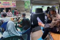 Kolase foto saat Kakon Ilmudin memberikan imbauan langsung dan saat aparatur pekon memberikan imbauan melalui mobil ambulance, Sabtu 5 Juli 2025 | Ist.